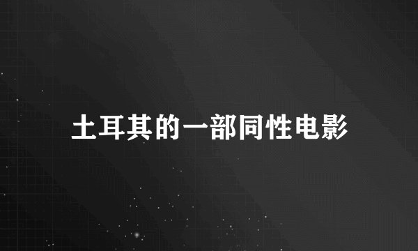 土耳其的一部同性电影