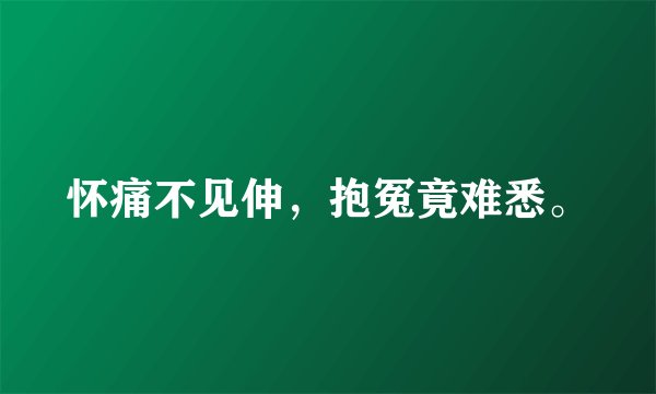 怀痛不见伸，抱冤竟难悉。