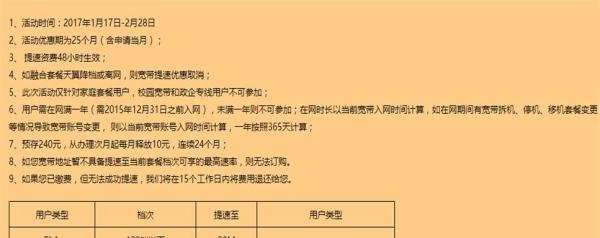 江苏电信老用户在电信官网免费宽带提速步骤
