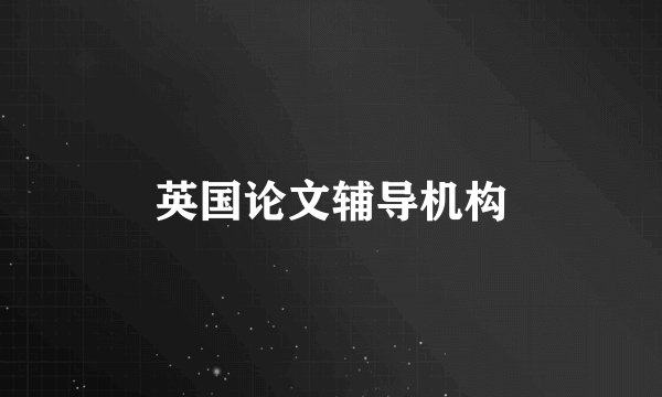 英国论文辅导机构