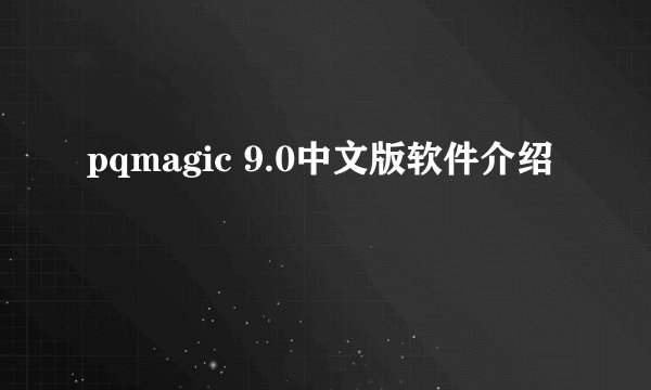 pqmagic 9.0中文版软件介绍