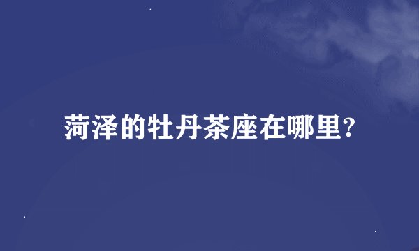 菏泽的牡丹茶座在哪里?