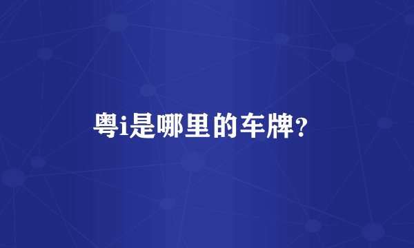 粤i是哪里的车牌？