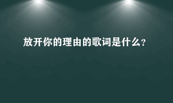 放开你的理由的歌词是什么?