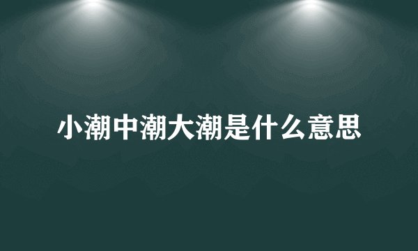 小潮中潮大潮是什么意思