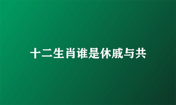 十二生肖谁是休戚与共