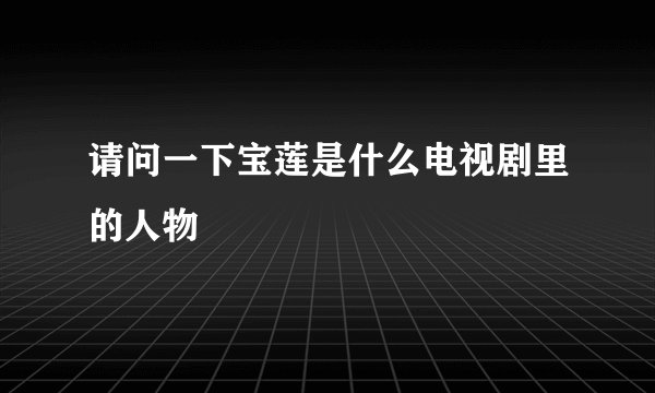 请问一下宝莲是什么电视剧里的人物