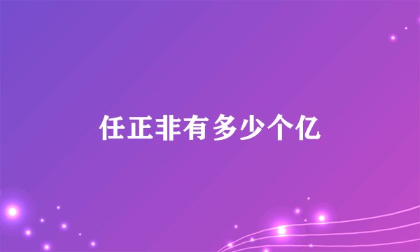 任正非有多少个亿