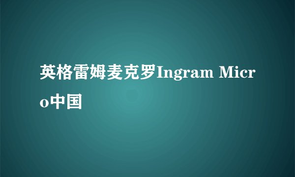 英格雷姆麦克罗Ingram Micro中国