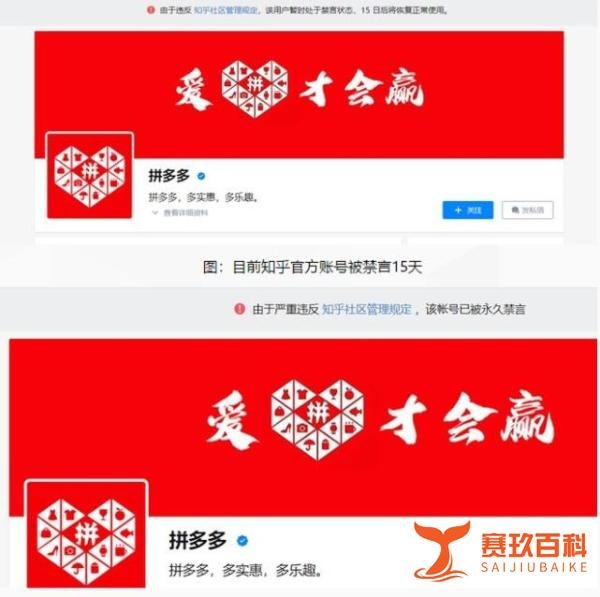 为管控不严道歉后：拼多多知乎账号被禁言15天 一度被永久禁言