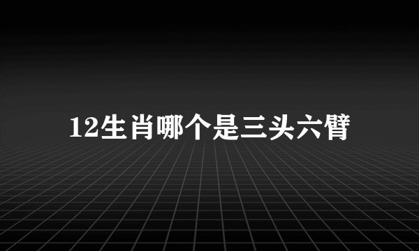 12生肖哪个是三头六臂