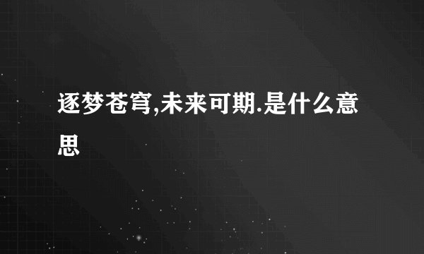 逐梦苍穹,未来可期.是什么意思