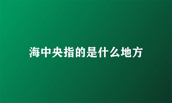 海中央指的是什么地方