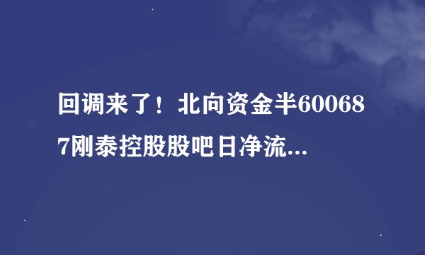 回调来了！北向资金半600687刚泰控股股吧日净流出120亿元 创业板指大跌