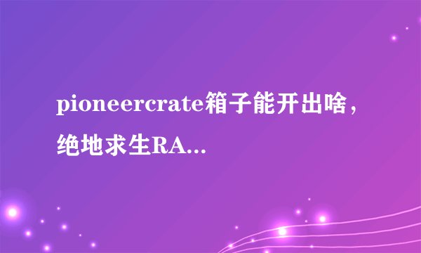 pioneercrate箱子能开出啥，绝地求生RAIDER CRATE获取介绍