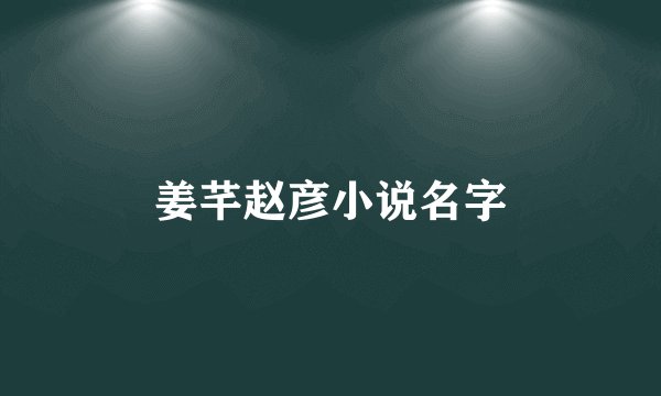 姜芊赵彦小说名字