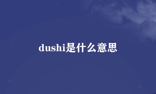 dushi是什么意思