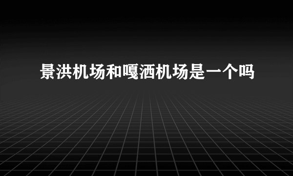 景洪机场和嘎洒机场是一个吗