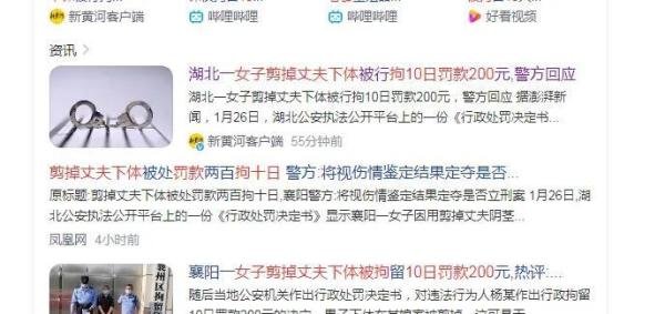 女子剪掉丈夫下体被拘10日罚款200与三成离婚与一方沉迷手机有关