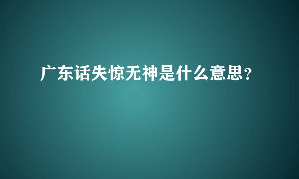 广东话失惊无神是什么意思？