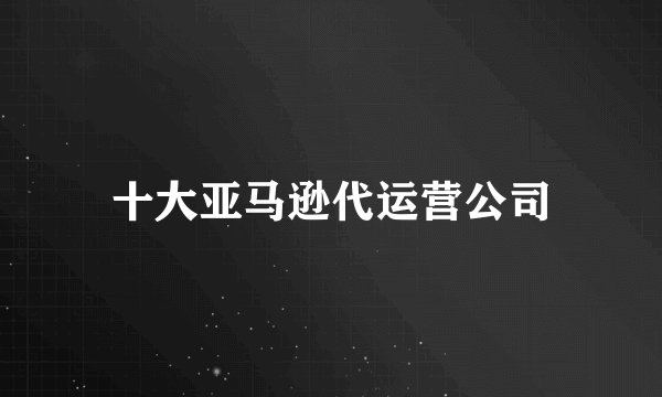 十大亚马逊代运营公司