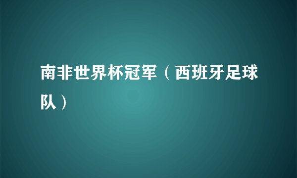 南非世界杯冠军（西班牙足球队）