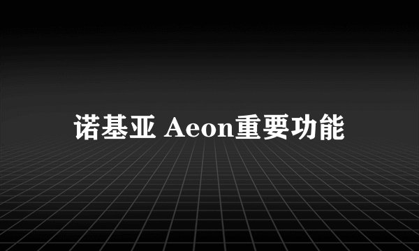 诺基亚 Aeon重要功能