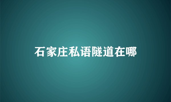 石家庄私语隧道在哪