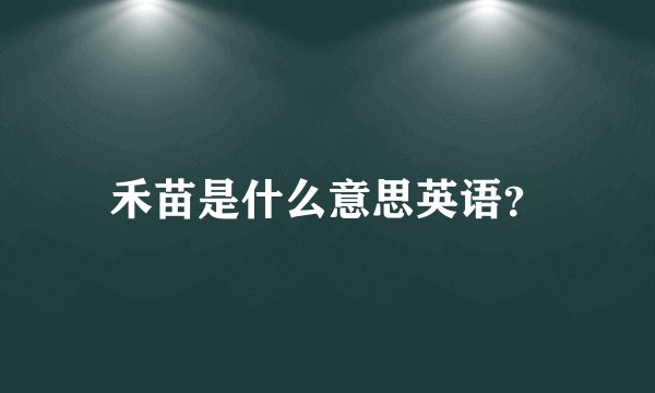 禾苗是什么意思英语？