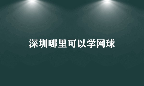 深圳哪里可以学网球