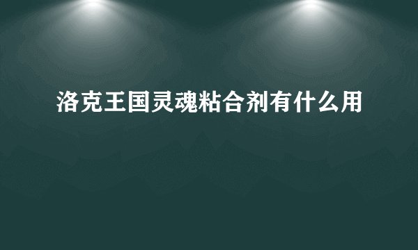 洛克王国灵魂粘合剂有什么用