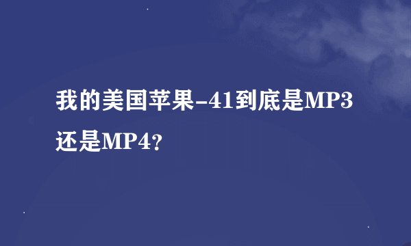 我的美国苹果-41到底是MP3还是MP4？