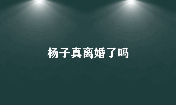 杨子真离婚了吗
