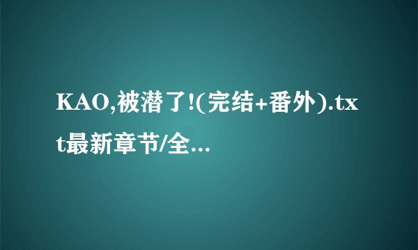 KAO,被潜了!(完结+番外).txt最新章节/全集txt免费下载