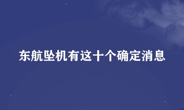 东航坠机有这十个确定消息