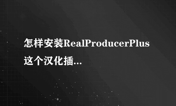 怎样安装RealProducerPlus这个汉化插件？汉化插件R