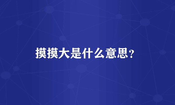 摸摸大是什么意思？