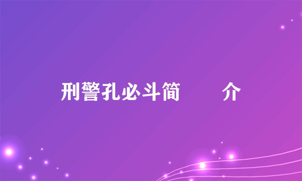 刑警孔必斗简　　介