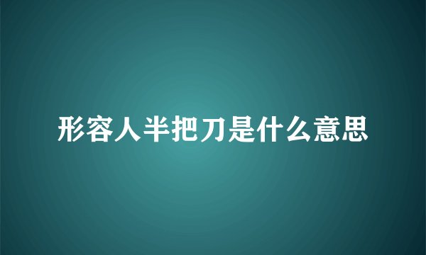 形容人半把刀是什么意思