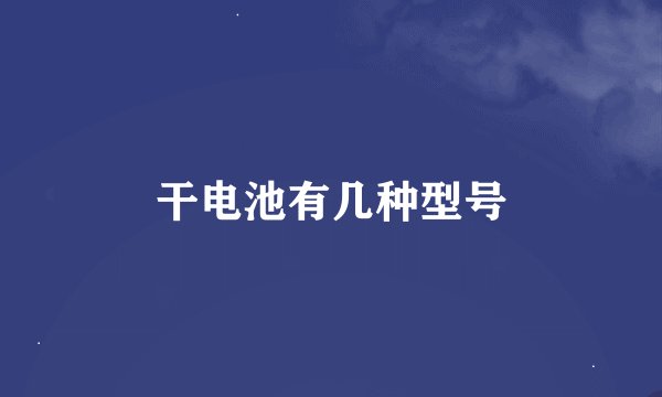 干电池有几种型号