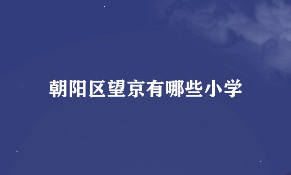 朝阳区望京有哪些小学