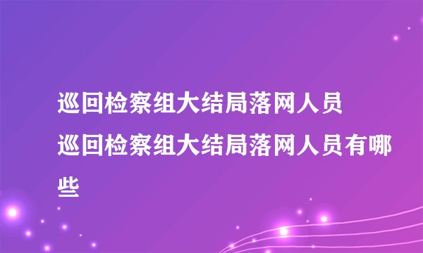 巡回检察组大结局落网人员 巡回检察组大结局落网人员有哪些