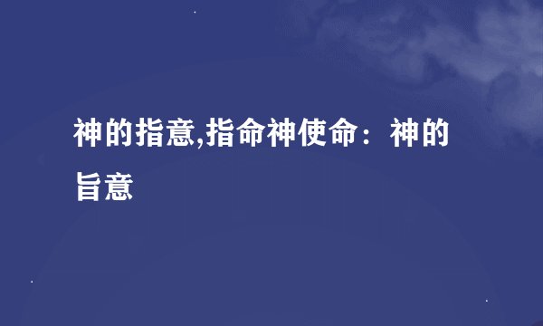 神的指意,指命神使命：神的旨意