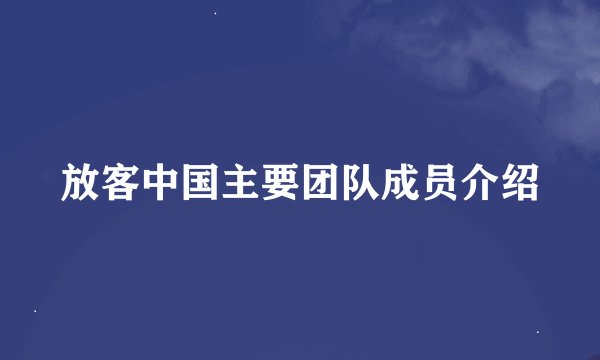 放客中国主要团队成员介绍