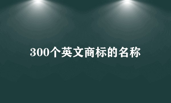 300个英文商标的名称