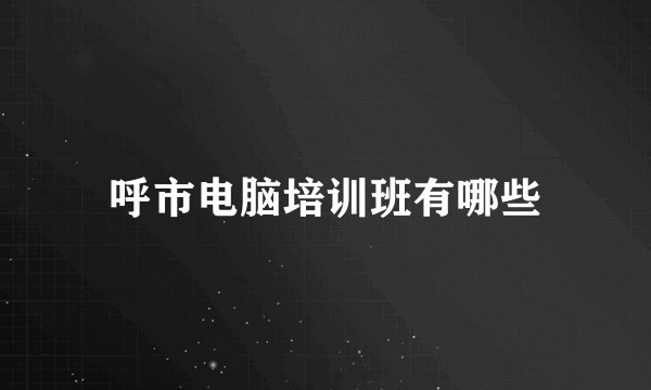 呼市电脑培训班有哪些
