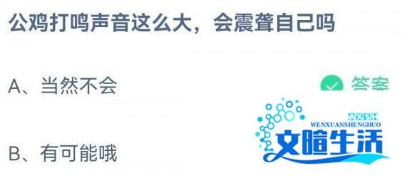 公鸡打鸣声音这么大会震聋自己吗蚂蚁庄园