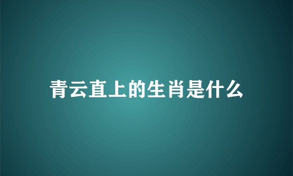 青云直上的生肖是什么