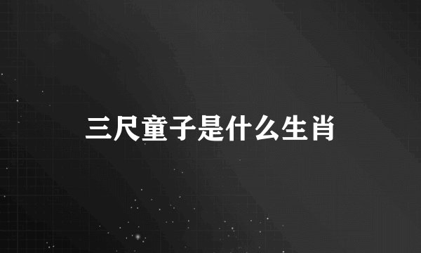 三尺童子是什么生肖