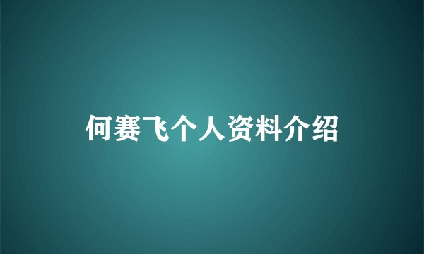 何赛飞个人资料介绍